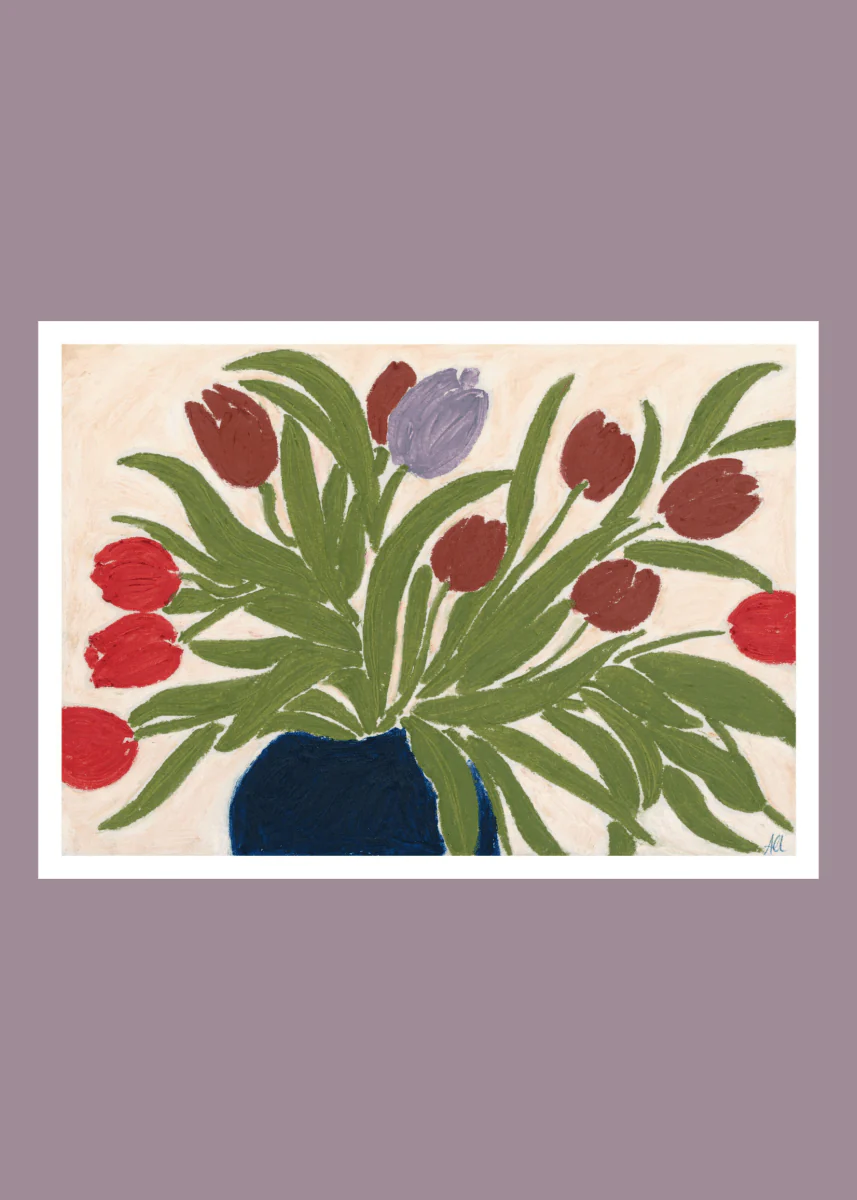 Affiche TPC 30 x 40cm Tulips in a Blue Vase Anine Cecilie Iversen SOLDE - Vente finale