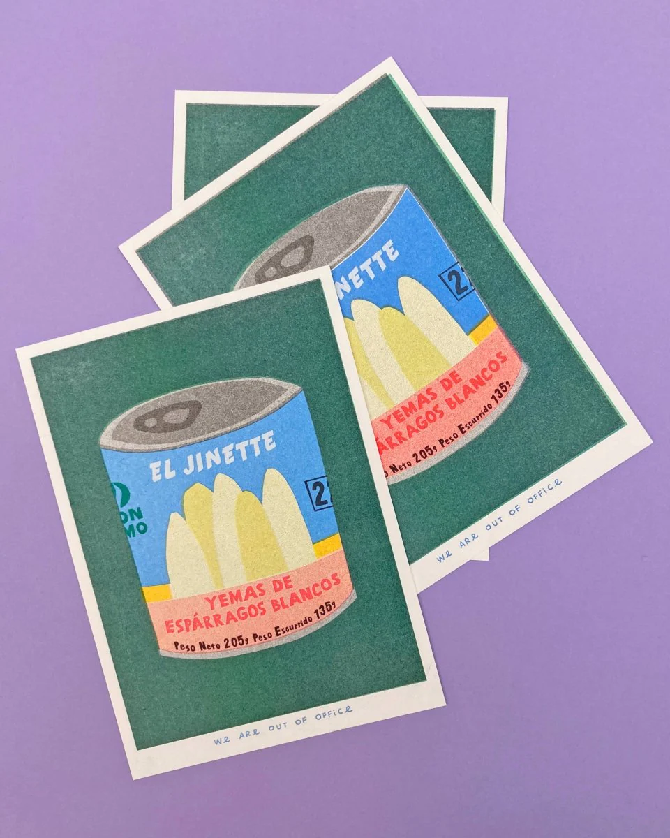 Affichette Riso Can of Esparragos 5x7 We are out of Office - Image 2