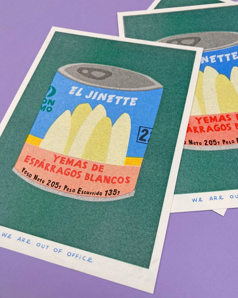 Affichette Riso Can of Esparragos 5x7 We are out of Office - Image 3