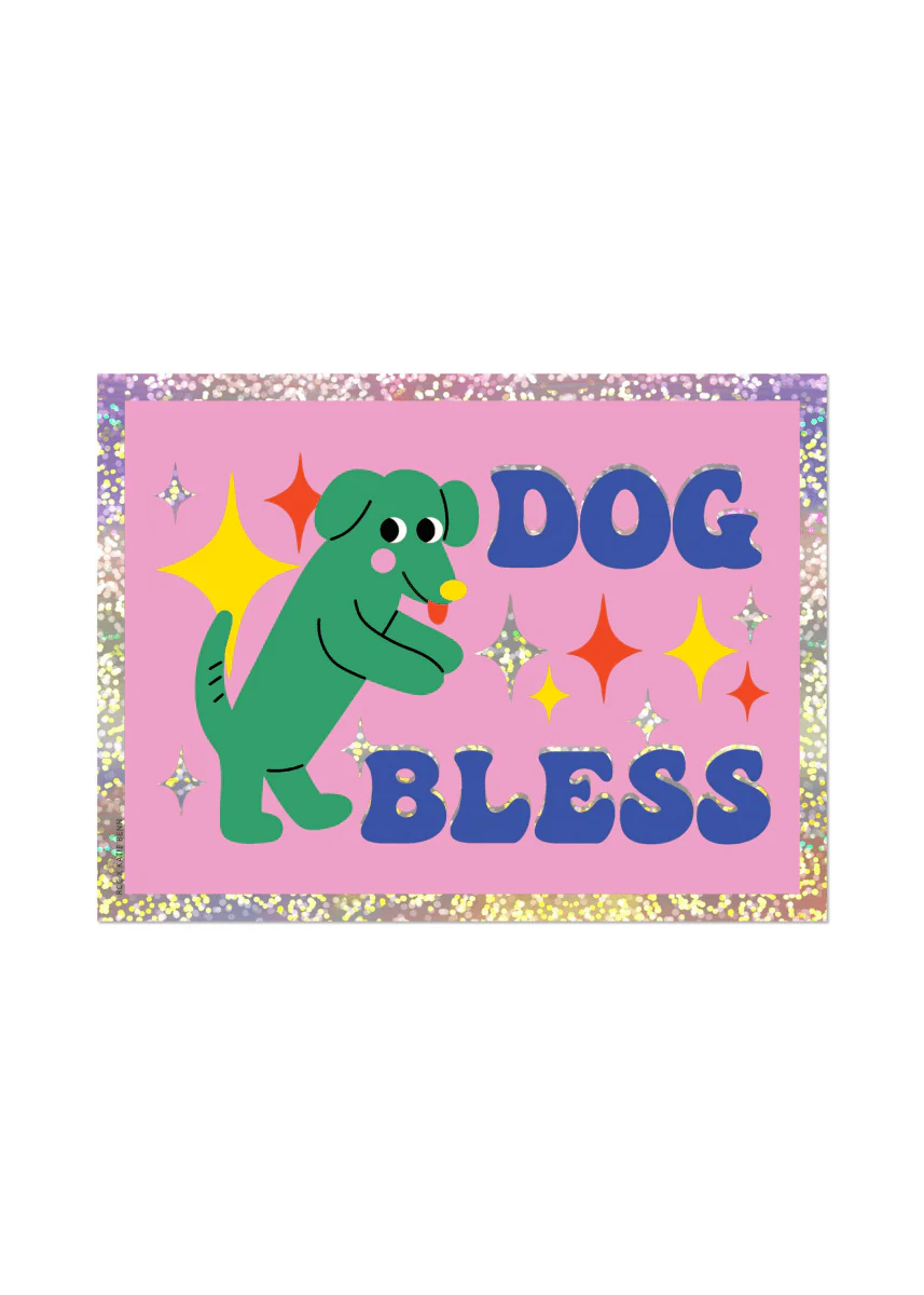 Autocollant Dog Bless Red Cap Cards