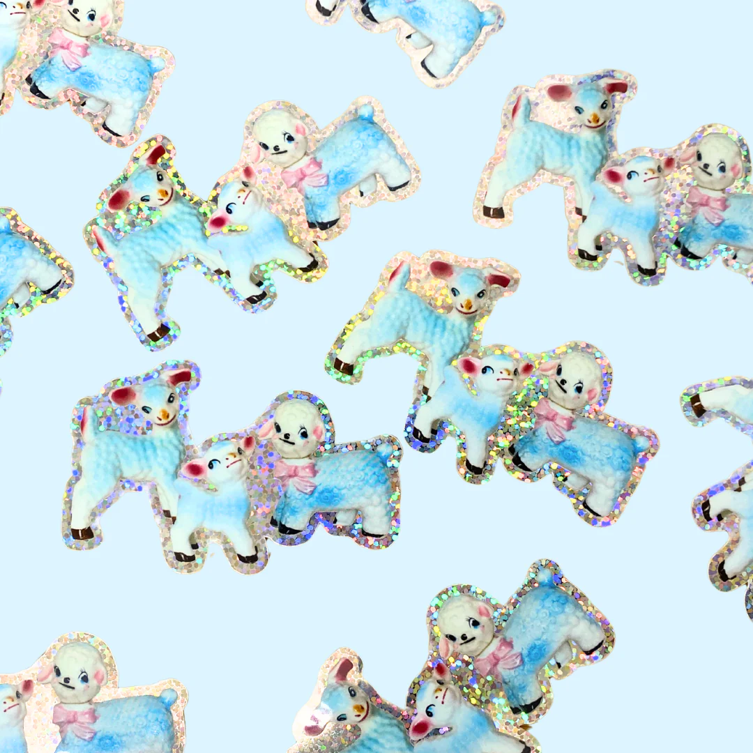 Autocollant Kitsch Lamb Family Glitter Riley Grae - Image 2