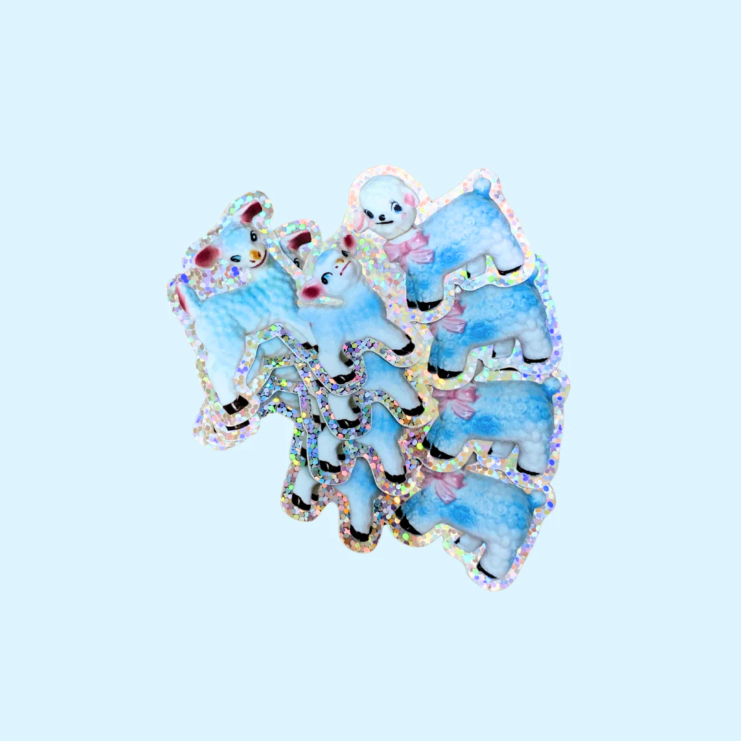 Autocollant Kitsch Lamb Family Glitter Riley Grae - Image 3