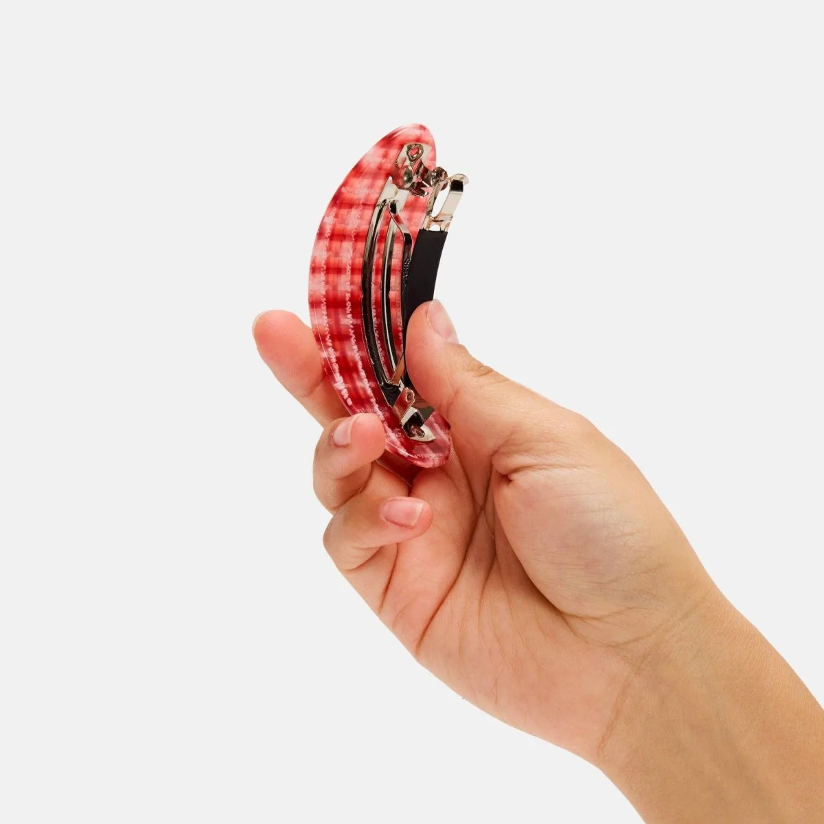 Barrette Ovale Carreaux Rouges Chunks - Image 3