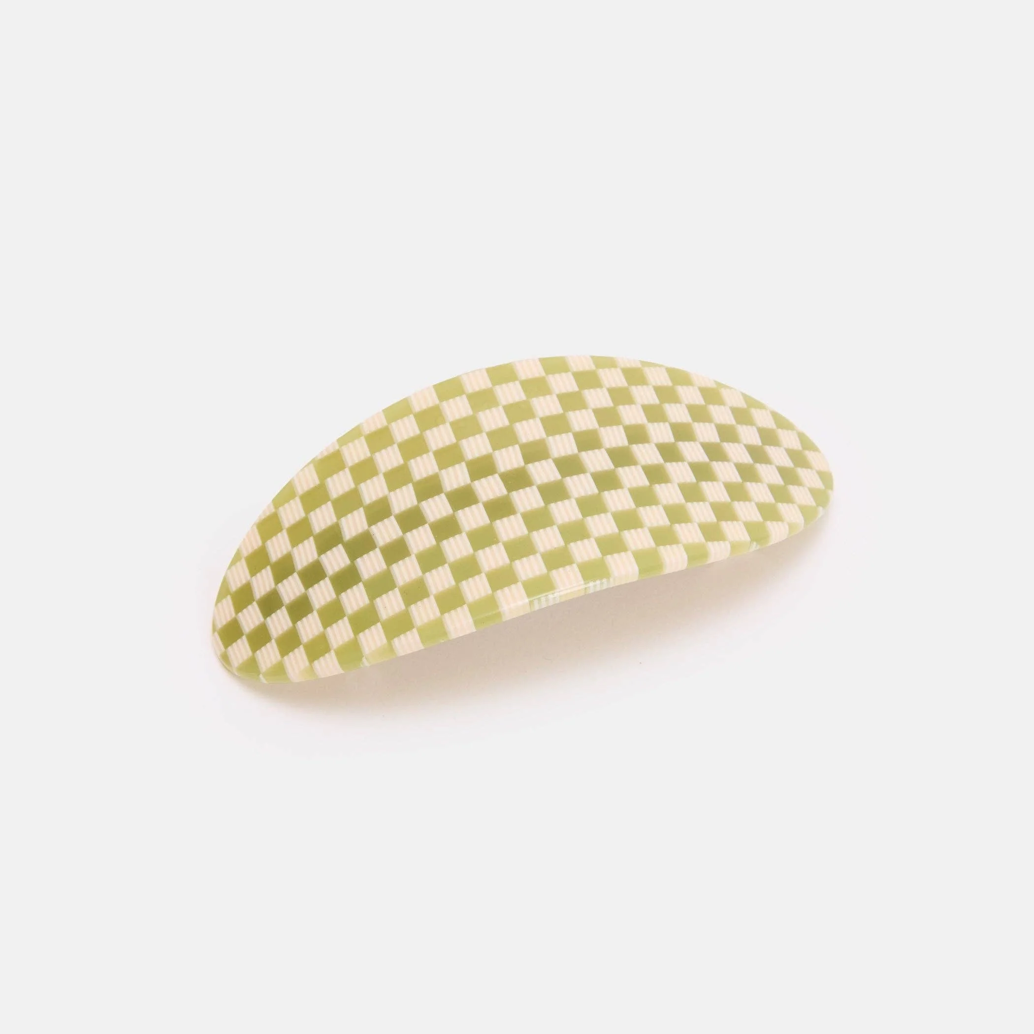 Barrette Ovale Damier Olive Chunks