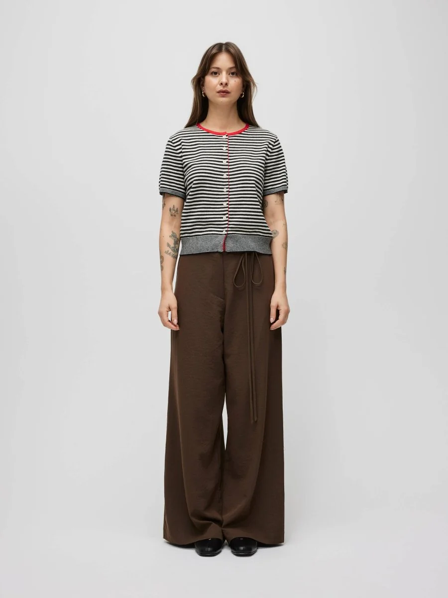 Blouse Faye Rayures Noires, Blanches et Rouges All Row - Image 3