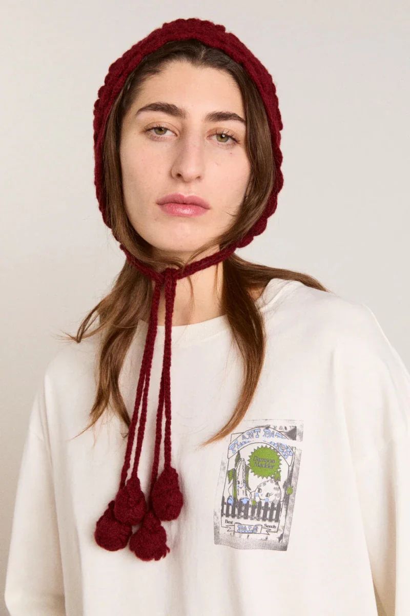Bonnet Crochet Bourgogne Damson Madder - Image 2