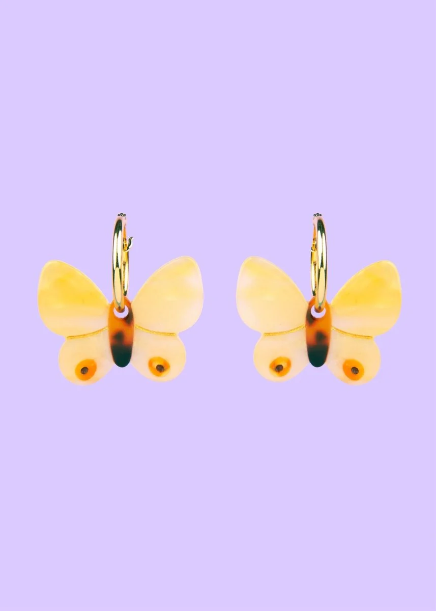 Boucles d'oreilles Papillon Jaune Coucou Suzette SOLDE - Vente Finale