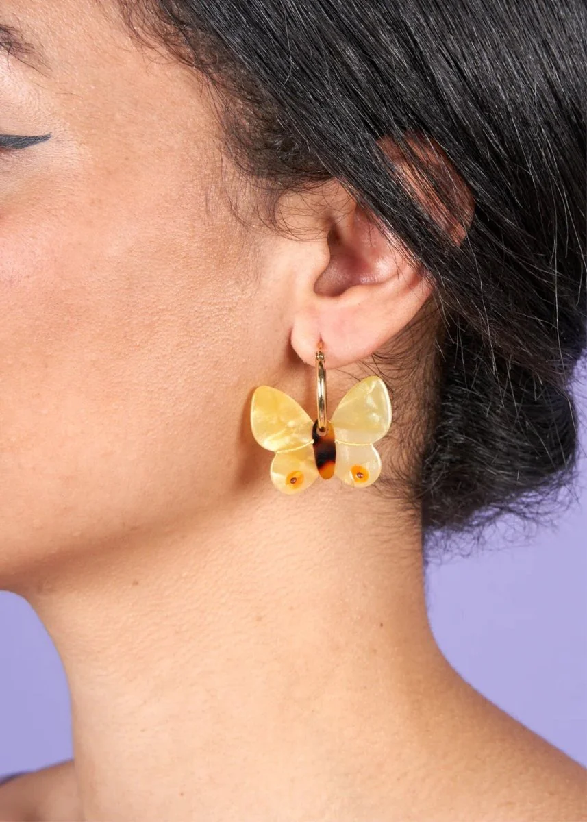 Boucles d'oreilles Papillon Jaune Coucou Suzette SOLDE - Vente Finale - Image 3