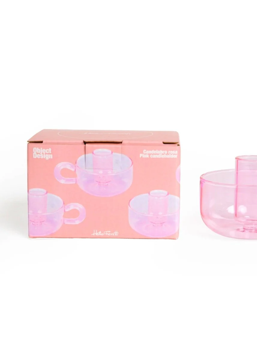 Bougeoir Classique Cristal Rose H.Ferretti - Image 5