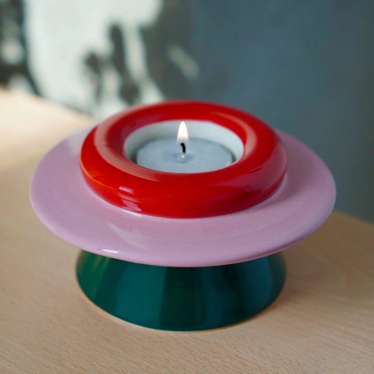 Bougeoir Rond Rouge Helio Ferretti - Image 2