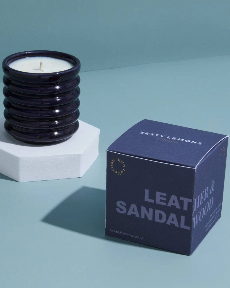 Bougie Cuir et Bois de Santal Zesty Lemons - Image 3