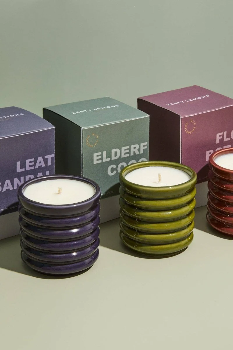 Bougie Cuir et Bois de Santal Zesty Lemons - Image 5