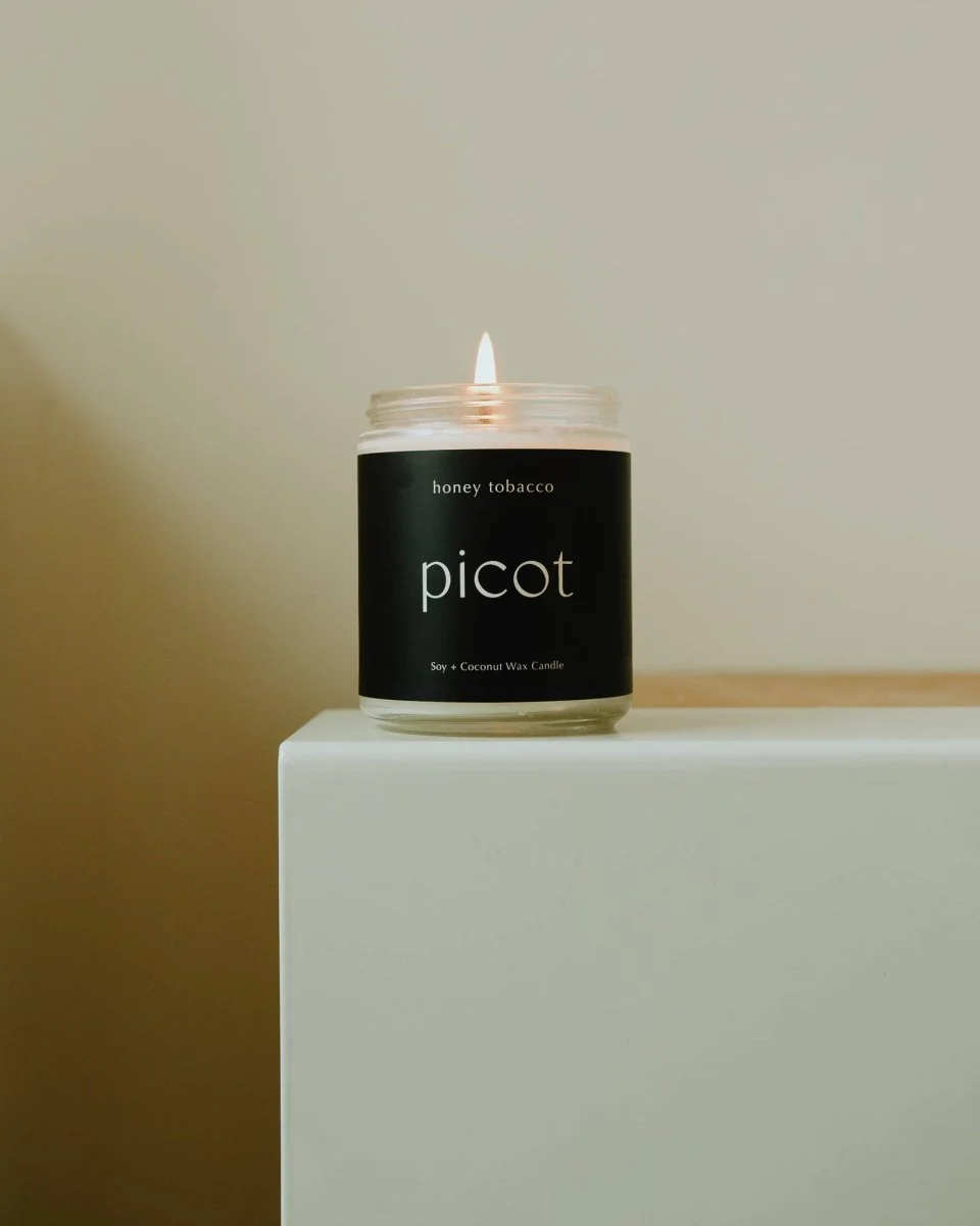 Bougie Honey Tobacco Slate 8oz Picot