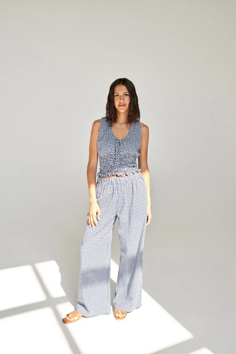 Camisole Alix Gingam Bleu Dailystory - Image 3