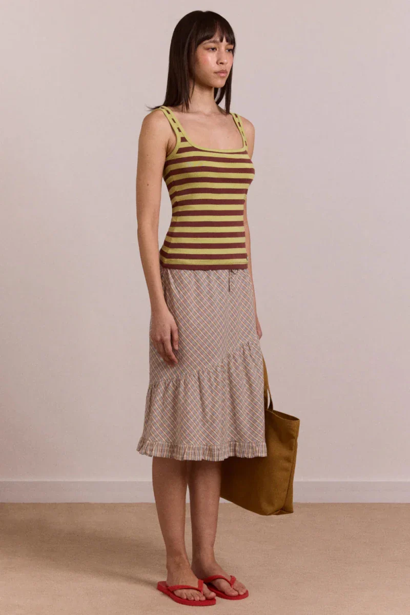 Camisole Avielle Rayures Vertes Damson Madder - Image 2