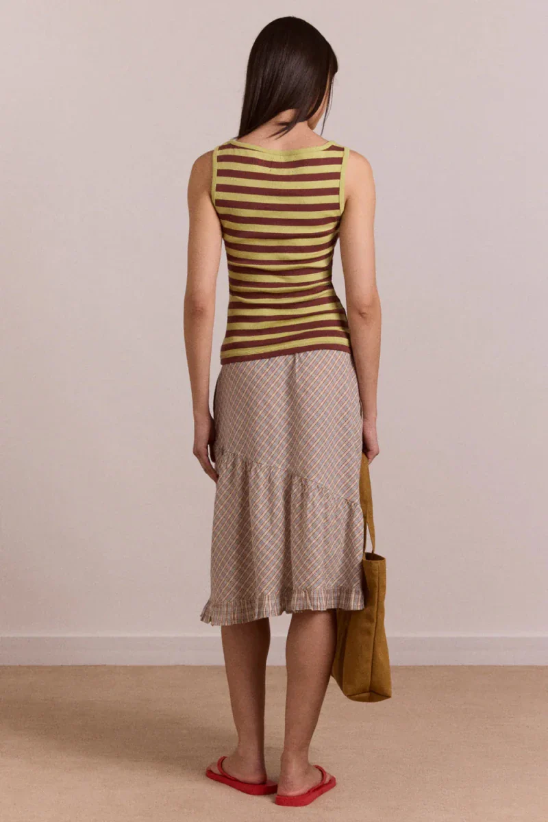 Camisole Avielle Rayures Vertes Damson Madder - Image 3