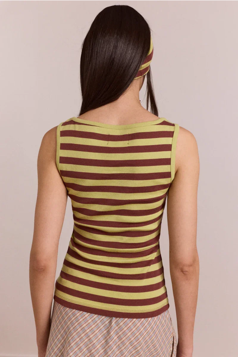 Camisole Avielle Rayures Vertes Damson Madder - Image 4