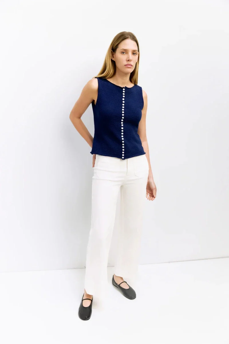 Camisole Boutonnée Marine Shelby All Row - Image 3