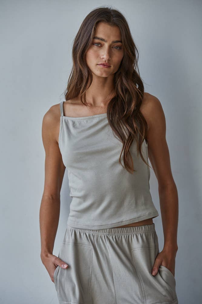 Camisole Bretelles Spaghetti Gris By Together - Image 2
