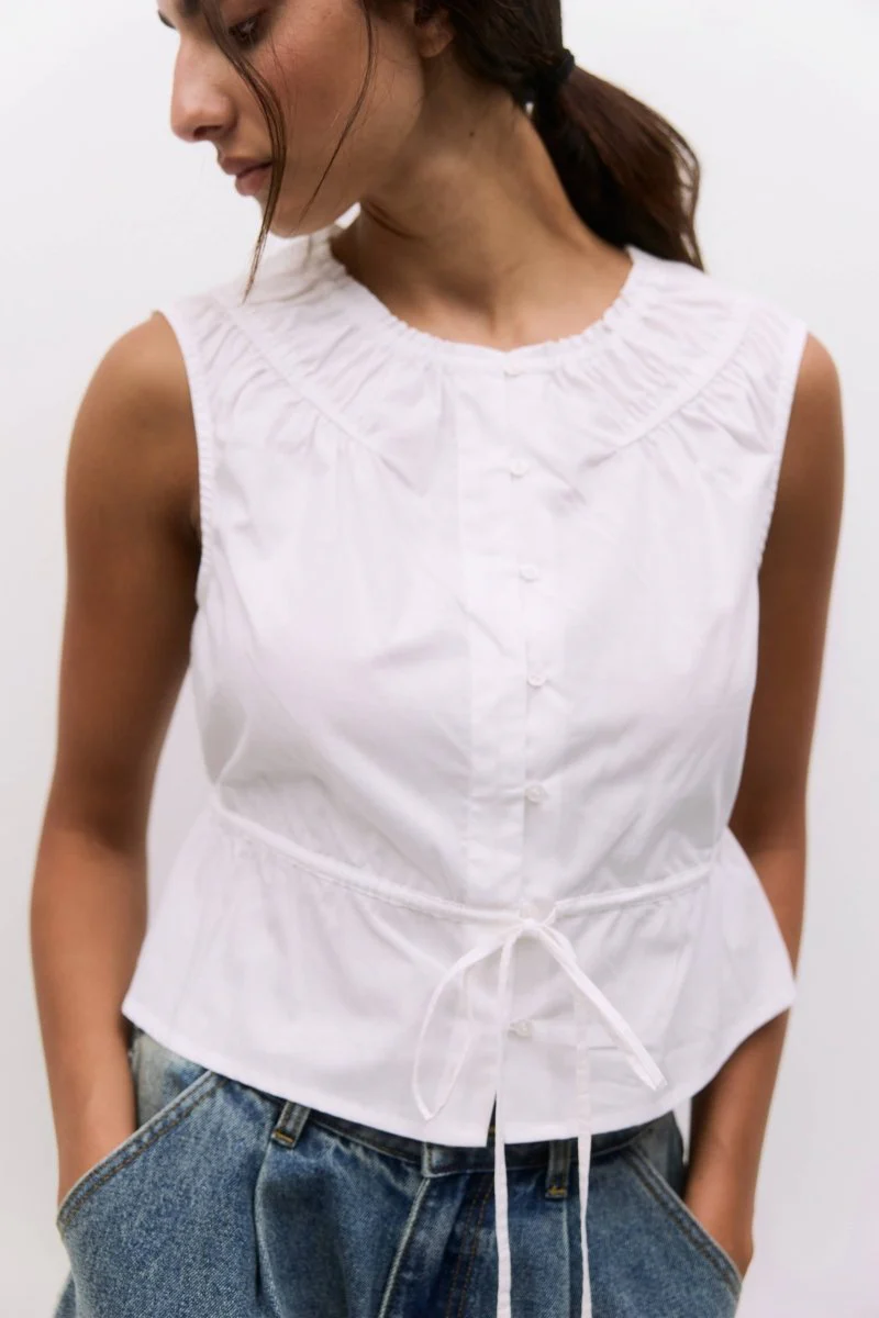 Camisole Margo Poplin Blanche All Row - Image 6