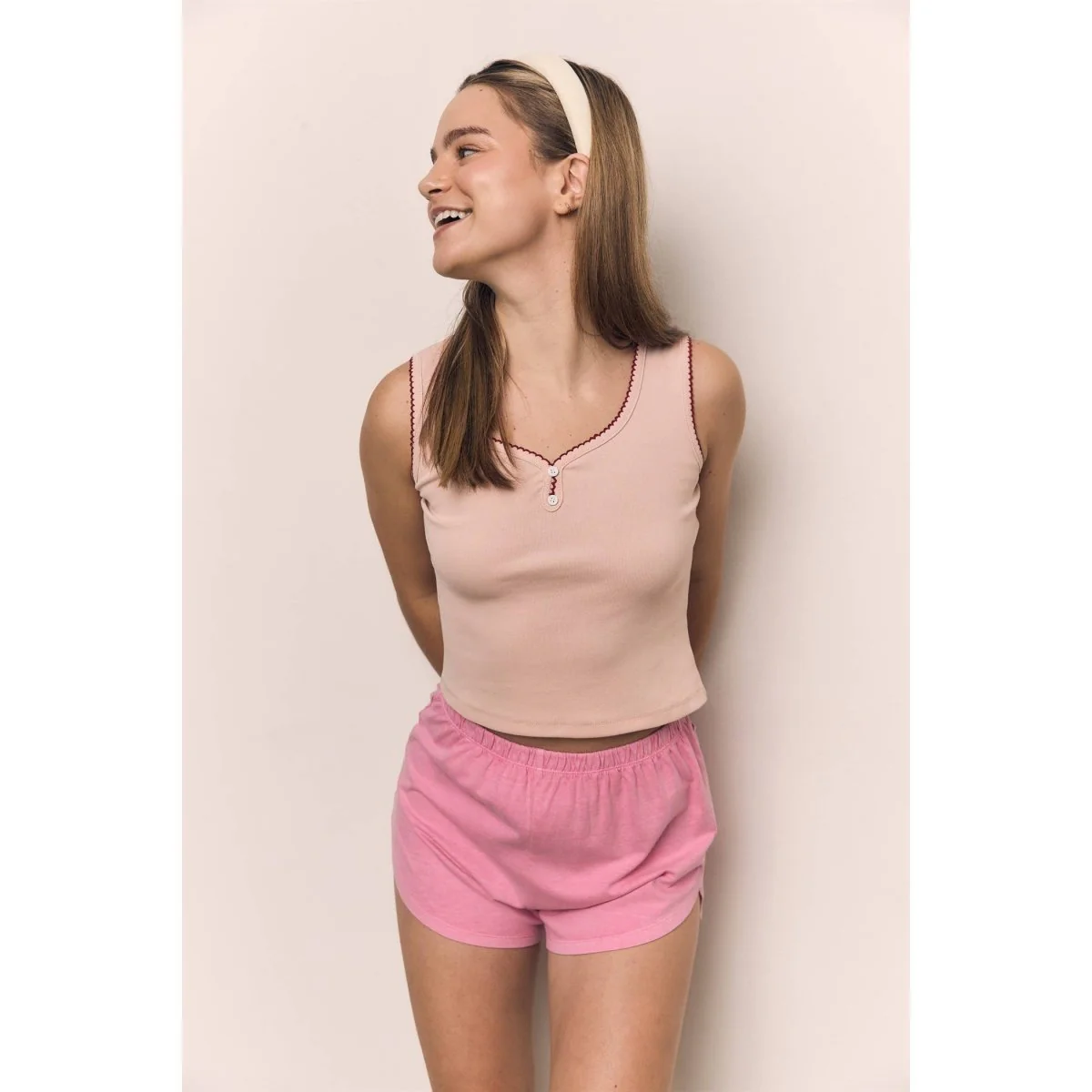 Camisole Rose Couture Contrastée The Blank Lab