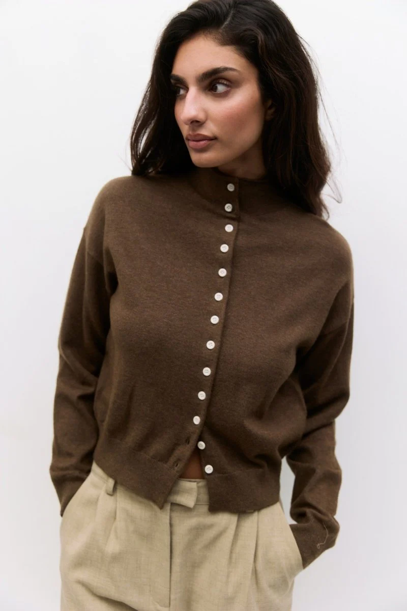 Cardigan Brooks Brun All Row