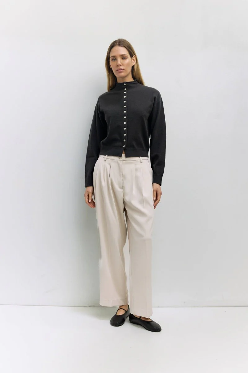 Cardigan Brooks Charcoal All Row - Image 3