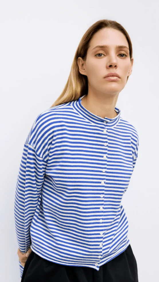Cardigan Elisa Bleu et Blanc All Row