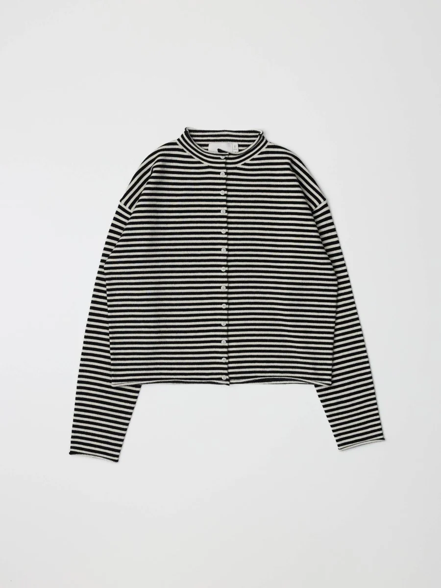 Cardigan Elisa Rayures Noires et Blanches All Row - Image 2
