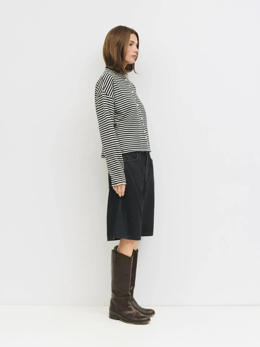 Cardigan Elisa Rayures Noires et Blanches All Row - Image 5