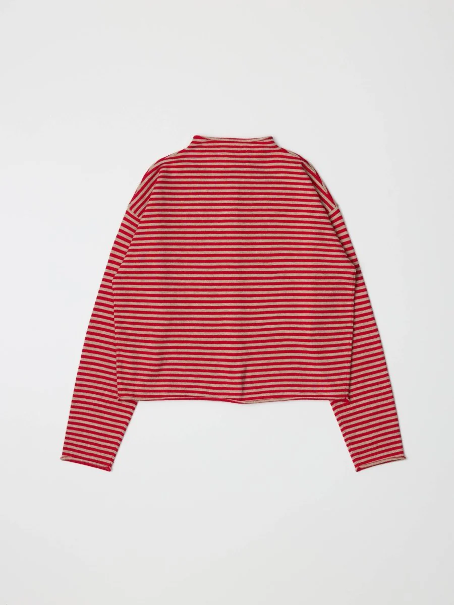 Cardigan Elisa Rayures Rouges et Beiges All Row - Image 6