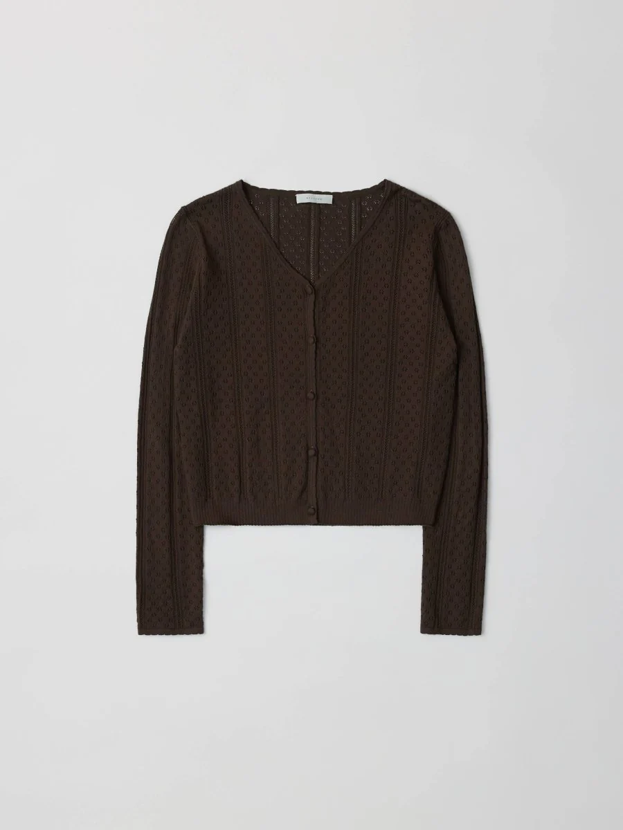 Cardigan Pointelle Faye All Row Noir SOLDE - Vente Finale - Image 5