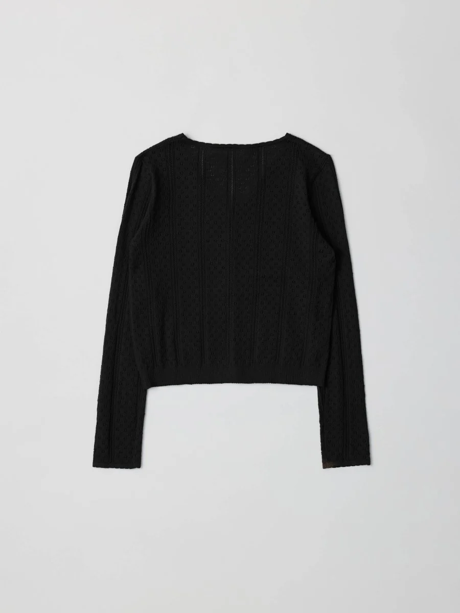 Cardigan Pointelle Faye All Row Noir SOLDE - Vente Finale - Image 7