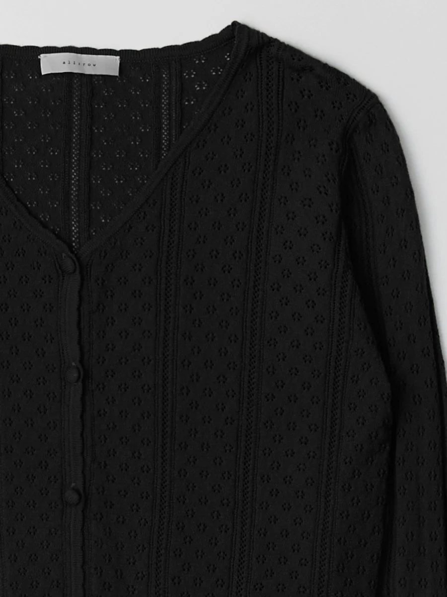 Cardigan Pointelle Faye All Row Noir SOLDE - Vente Finale - Image 8