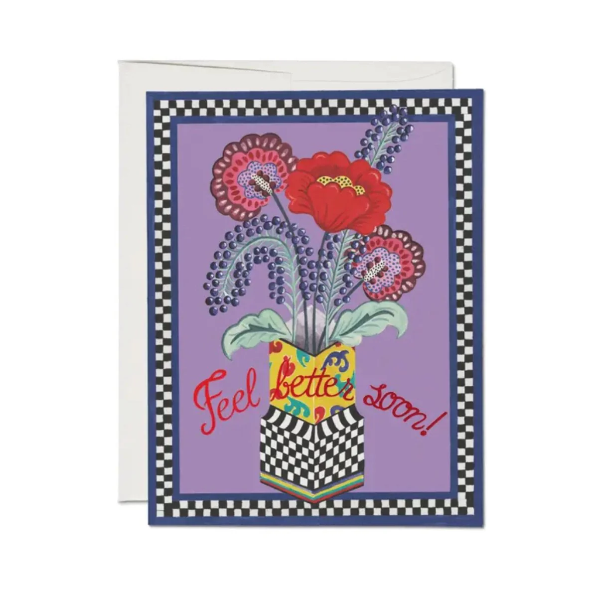 Carte de Souhaits Feel Better Bouquet Red Cap Cards - Image 3