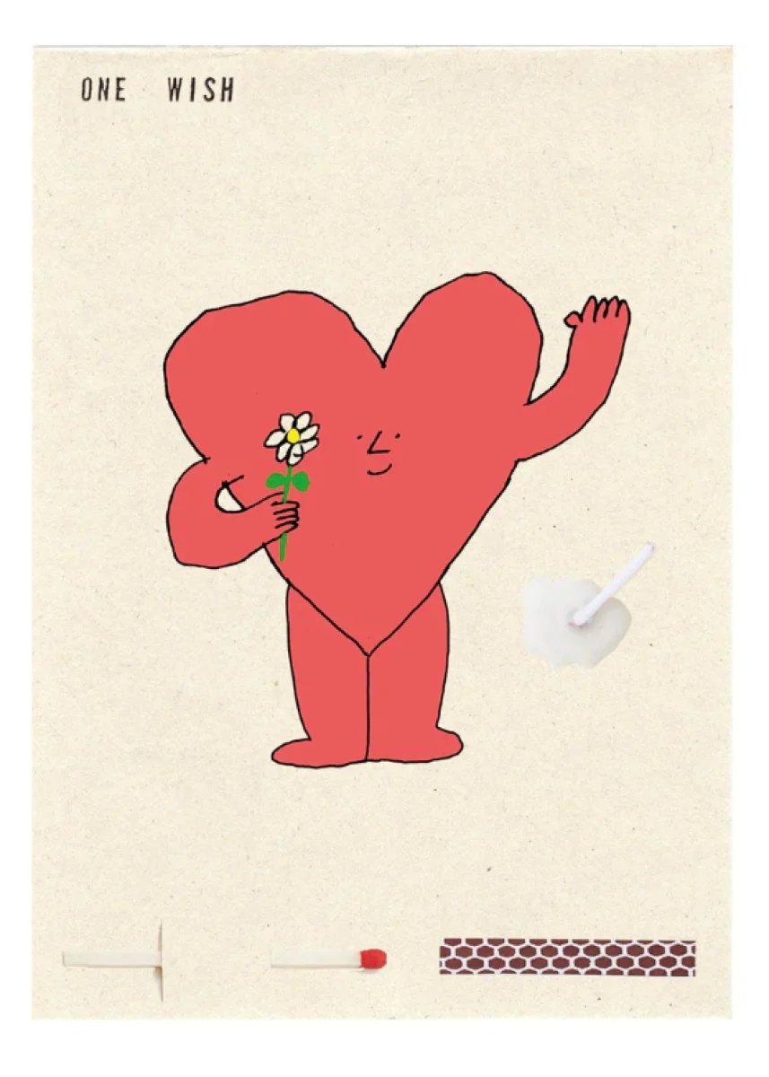 Carte de Souhaits Heart with Flower Wish