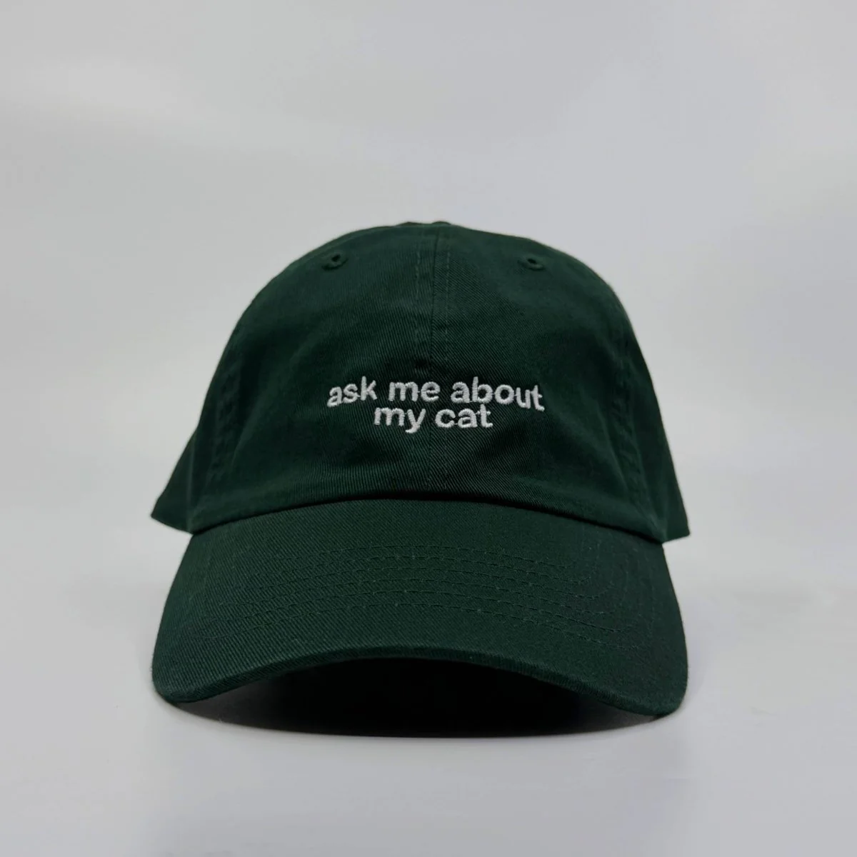 Casquette Ask Me About My Cat Verte Standard Goods
