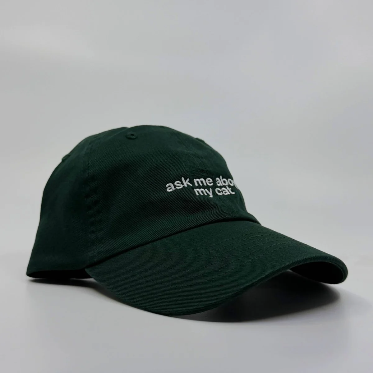 Casquette Ask Me About My Cat Verte Standard Goods - Image 2