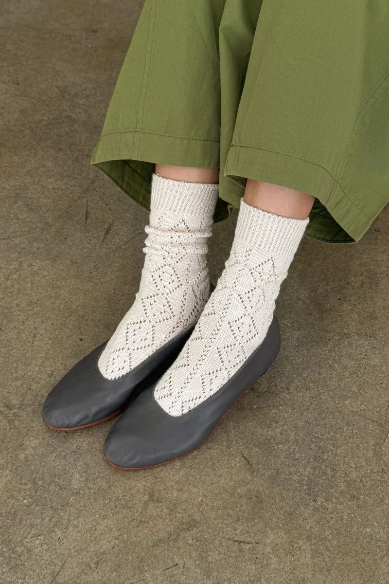 Chaussette Pointelle Eyelet Crème Le Bon Shoppe - Image 2