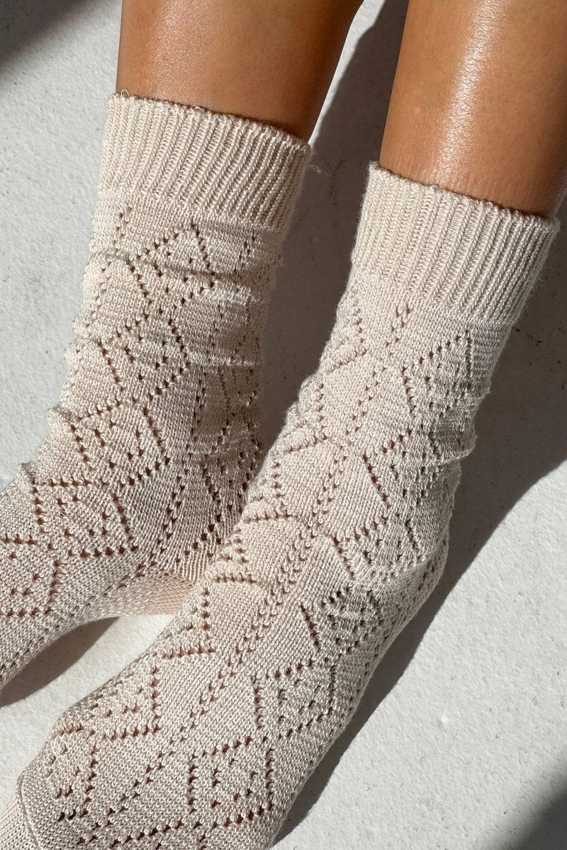 Chaussette Pointelle Eyelet Crème Le Bon Shoppe - Image 3