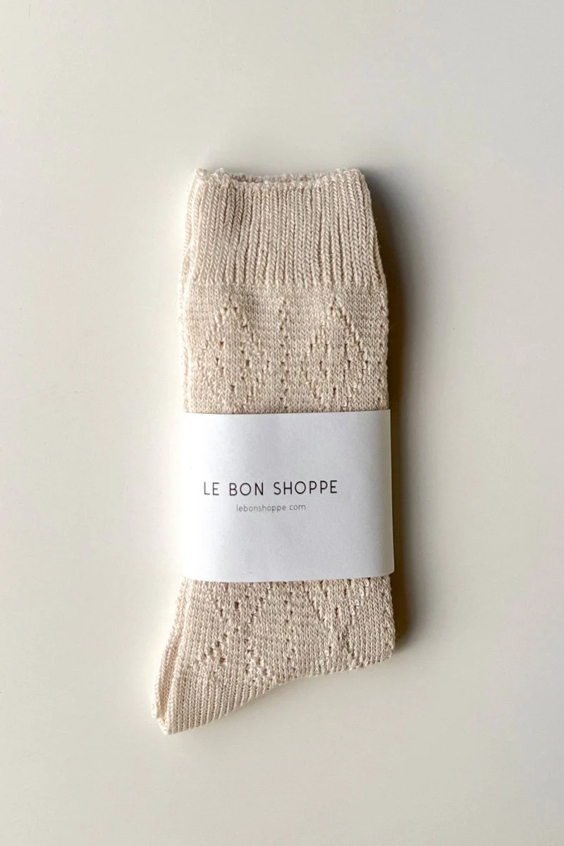 Chaussette Pointelle Eyelet Crème Le Bon Shoppe - Image 6