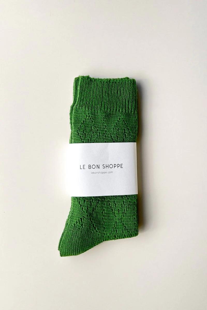 Chaussette Pointelle Eyelet Verte Le Bon Shoppe - Image 5