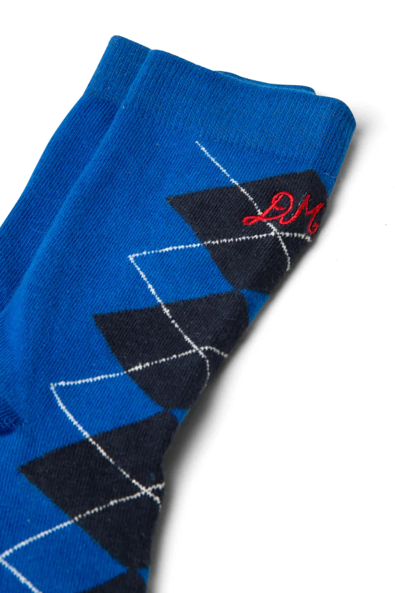 Chaussettes Argyle Damson Madder Bleu et Gris - Image 4