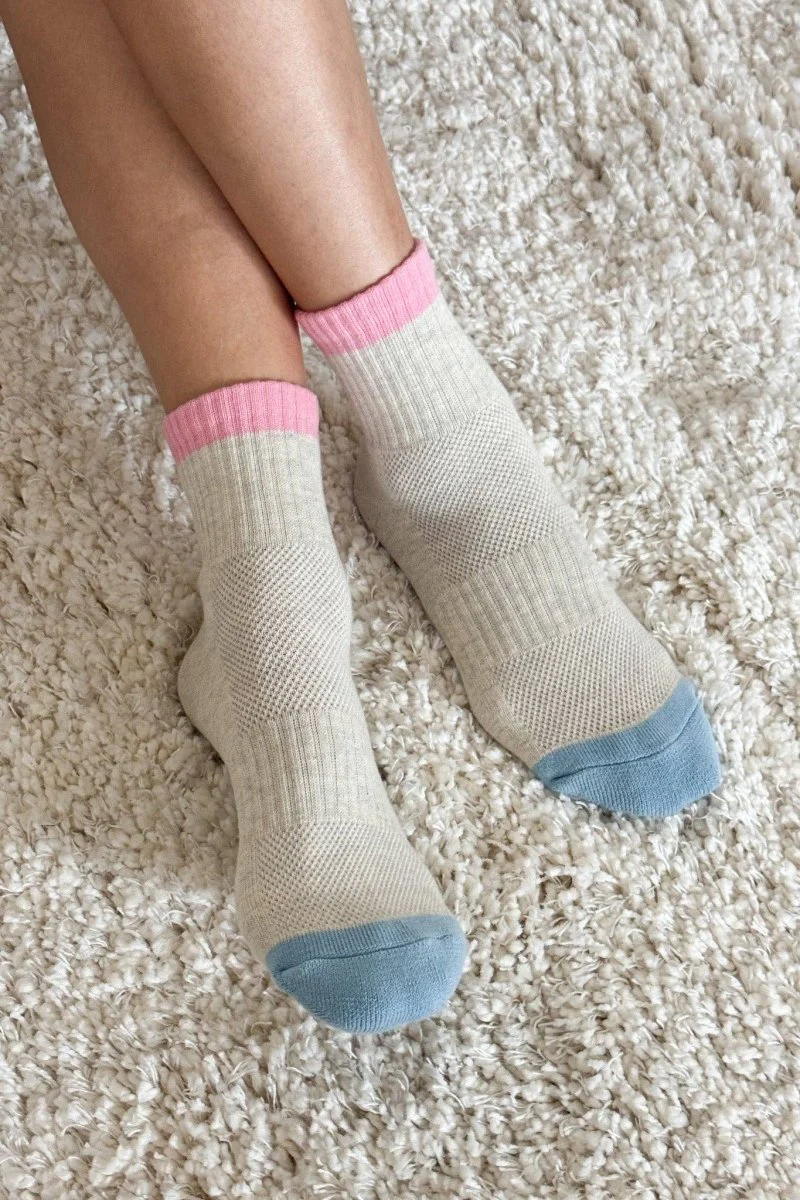 Chaussettes Color Block Girlfriend Le Bon Shoppe Gris Rose - Image 3