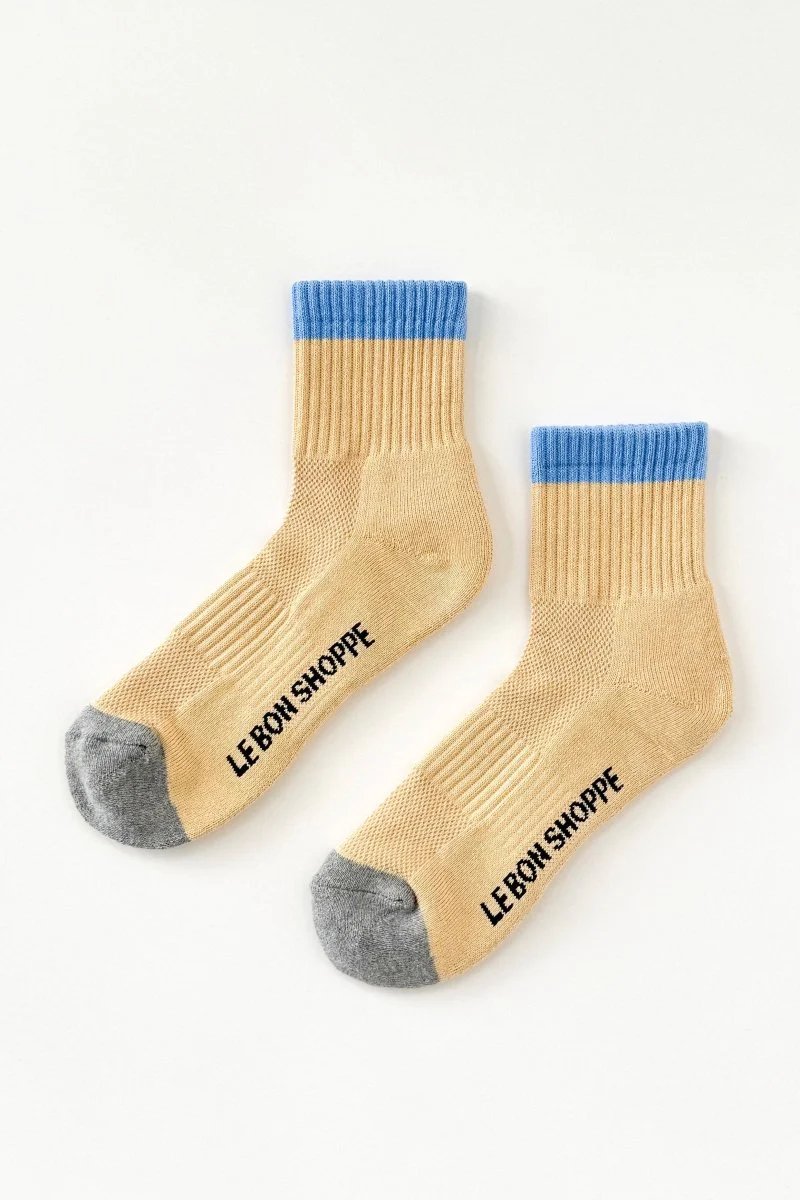 Chaussettes Color Block Girlfriend Jaune et Bleu Le Bon Shoppe