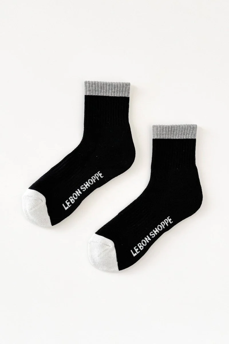 Chaussettes Color Block Girlfriend Noir et Gris Le Bon Shoppe