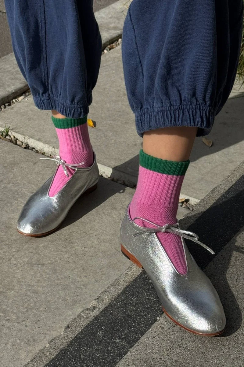 Chaussettes Color Block Girlfriend Le Bon Shoppe Rose Vert - Image 2