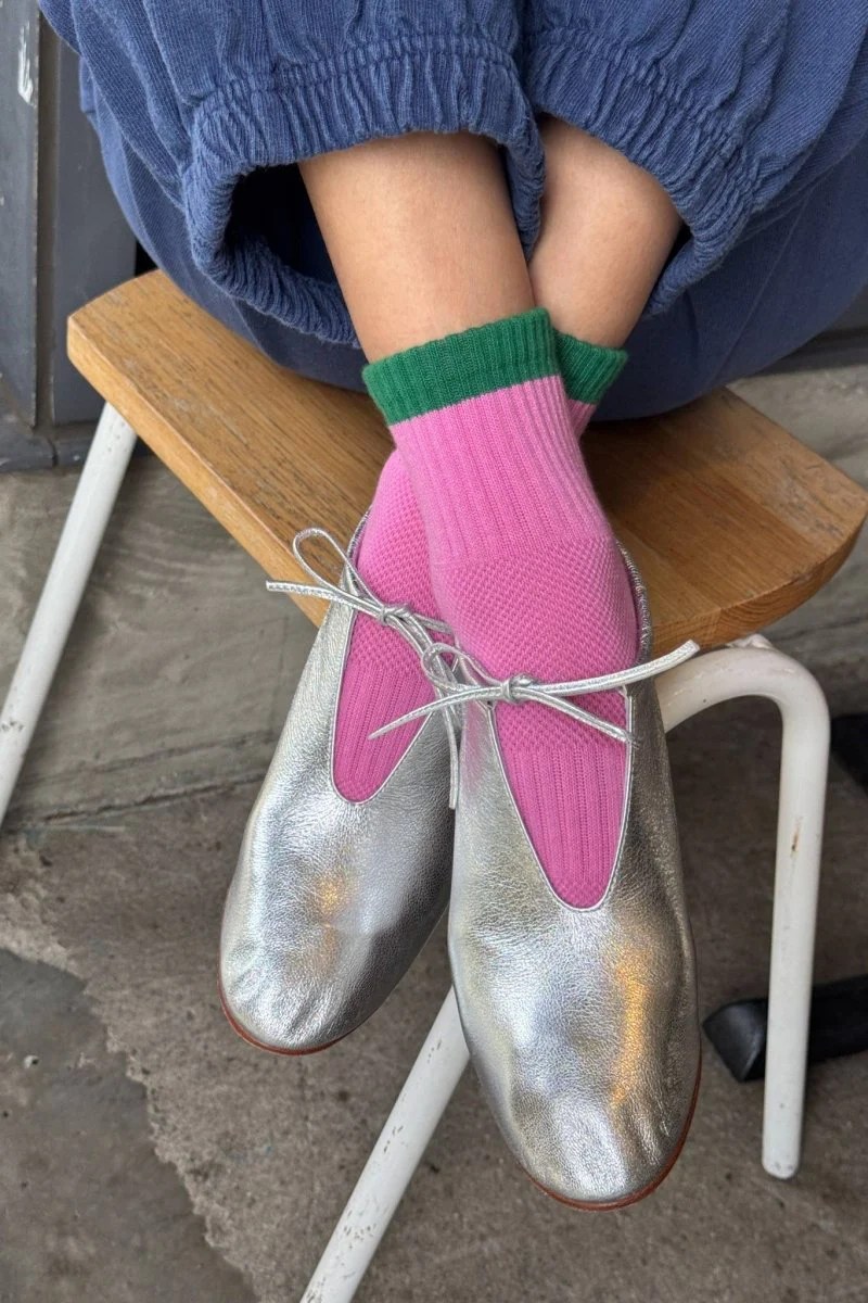Chaussettes Color Block Girlfriend Le Bon Shoppe Rose Vert - Image 3
