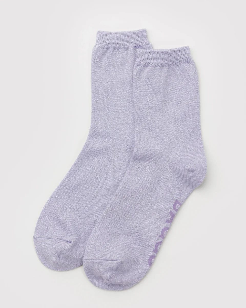 Chaussettes Crew Baggu Lilas Métallique