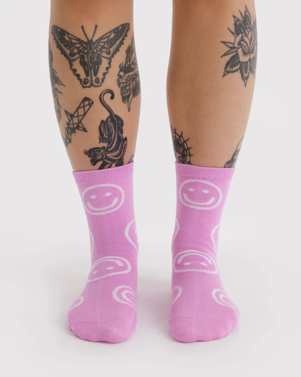 Chaussettes Crew Baggu Pink Happy - Image 2
